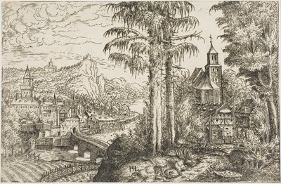 Táj egy templommal alkotó: Hanns Lautensack