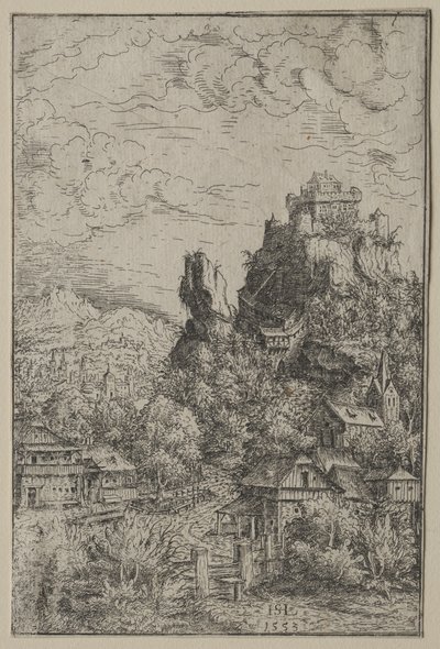 Táj kastélyral, 1553. alkotó: Hanns Sebald Lautensack