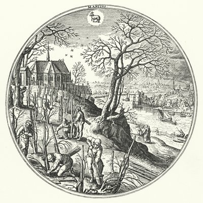 március (metszet) alkotó: Hans (after) Bol