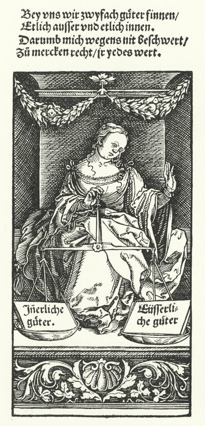Belső és külső jó (metszet) alkotó: Hans (after) Burgkmair