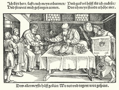 A jótevő (metszet) alkotó: Hans (after) Burgkmair
