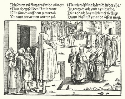 A családfő temetése (metszet) alkotó: Hans (after) Burgkmair