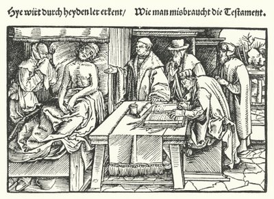 A végrendelet (metszet) alkotó: Hans (after) Burgkmair