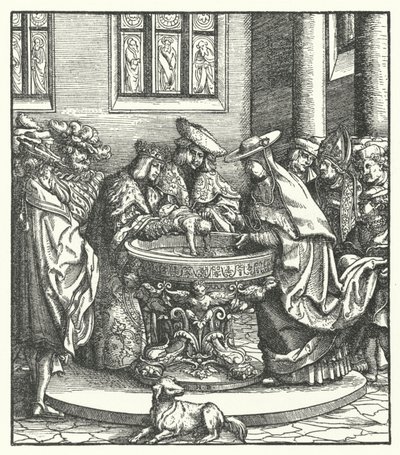 Maximilian osztrák főherceg megkeresztelkedése alkotó: Hans (after) Burgkmair