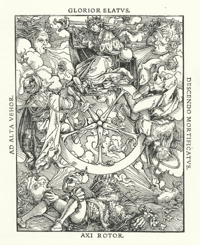 Petrarch fametszete a De Remediis Giantum Fortunae-ból (Gyógyszerek a szerencsétlenségre és a rosszra) (metszet) alkotó: Hans (after) Burgkmair