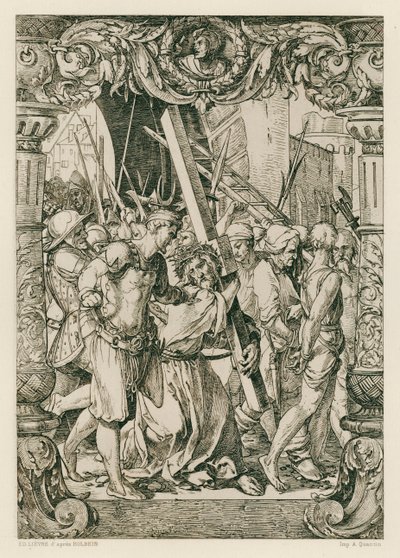 Jézus Krisztus, mássz fel a Kálváriára (metszet) alkotó: Hans (after) Holbein the Younger