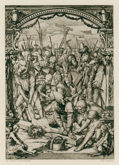 Jézus Krisztus, keresztre szegezve (metszet) alkotó: Hans (after) Holbein the Younger