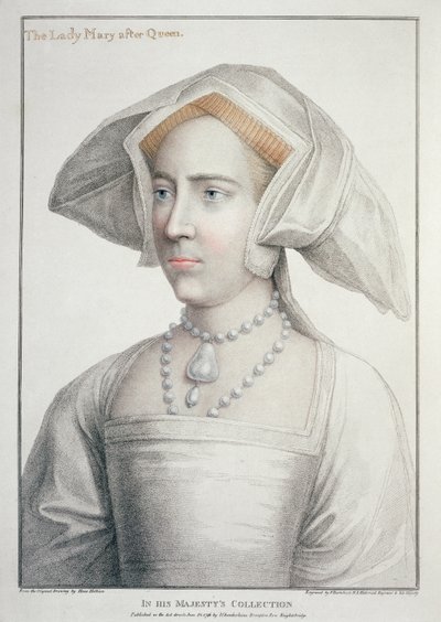 Francesco Bartolozzi (1727-1815) metszetében Mária hölgy portréja a királynő után (1516-58) 1796 (metszet) alkotó: Hans (after) Holbein the Younger