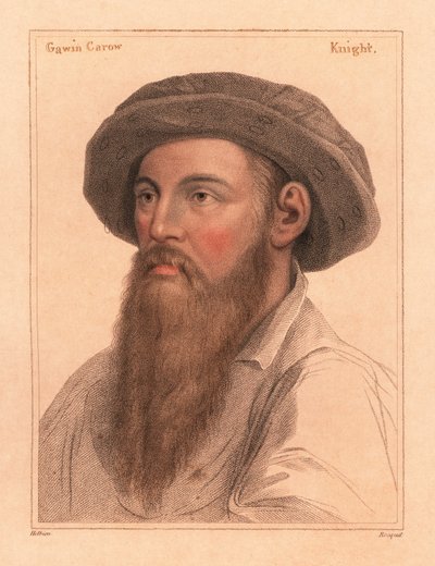 Sir Gavin Carew, a stringhami Sir Edmond Carew fia, 1812 (metszet) alkotó: Hans (after) Holbein the Younger