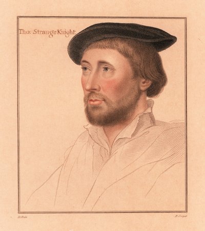 Sir Thomas le Strange of Hunstanton, Norfolk fő seriffje, 1812 (metszet) alkotó: Hans (after) Holbein the Younger
