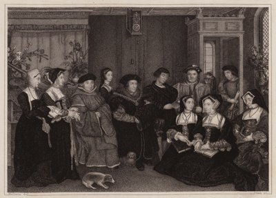 Sir Thomas More családja (metszet) alkotó: Hans (after) Holbein the Younger