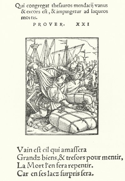 A kereskedő (metszet) alkotó: Hans (after) Holbein the Younger