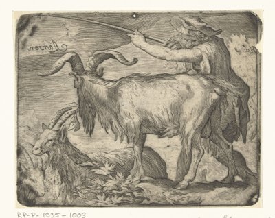 Fiú kecskékkel alkotó: Hans Aarsen (signed by artist)