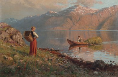 Dátum a Fjord mellett (olaj, vászon) alkotó: Hans Andreas Dahl