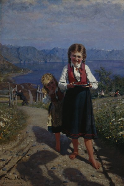 Két nővér eperrel alkotó: Hans Andreas Dahl