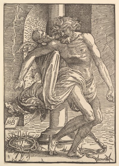 Krisztus a kínzóeszközökkel, egy kis angyal által támogatott, 1517. alkotó: Hans Baldung