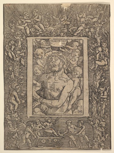 Ecce Homo díszszegéllyel, amely Bacchus diadalát mutatja, 1511. alkotó: Hans Baldung