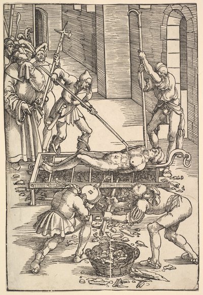 Szent Lőrinc mártíromsága, kb. 1505. alkotó: Hans Baldung