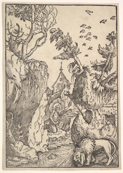 Szent Jeromos a sivatagban, kb. 1511. alkotó: Hans Baldung
