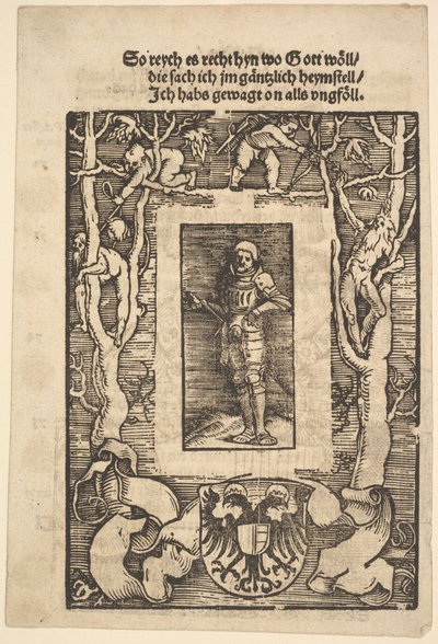 Cím: Határ páncélos emberrel a központban, 1513. alkotó: Hans Baldung