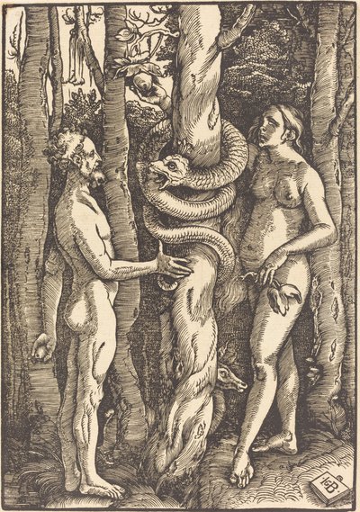 Ádám és Éva kígyóval alkotó: Hans Baldung Grien