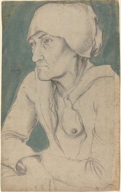 Egy sapkás öregasszony félfigurája alkotó: Hans Baldung Grien