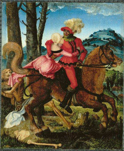 Lovag, szűz és halál (festmény fára) alkotó: Hans Baldung Grien
