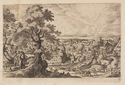 16. tábla, az Ó- és Újszövetségből és Ovidius Metamorfózisaiból származó tájképek jelenetekkel alkotó: Hans Bol