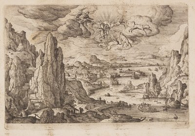 27. tábla, az Ó- és Újszövetségből és Ovidius Metamorfózisaiból származó tájképek jelenetekkel alkotó: Hans Bol