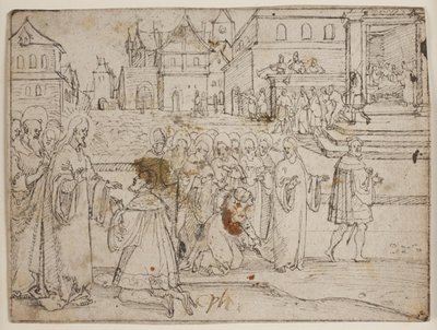 Krisztus és Jairus; a rohadt nő alkotó: Hans Brosamer