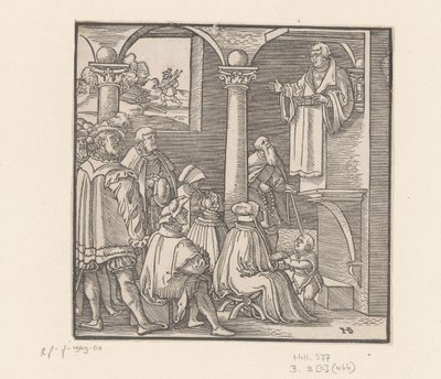 Luther Márton prédikál a templomban alkotó: Hans Brosamer