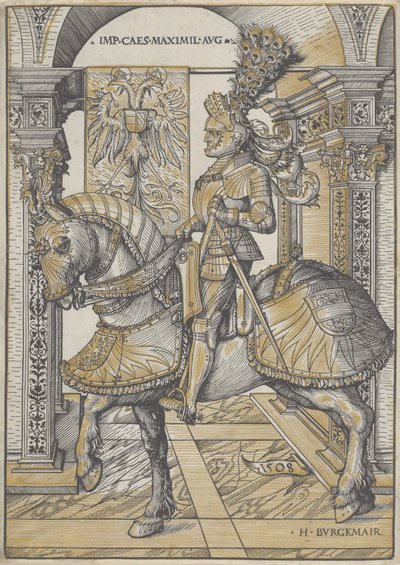 I. Maximilian császár lovas portréja, 1508 alkotó: Hans Burgkmair