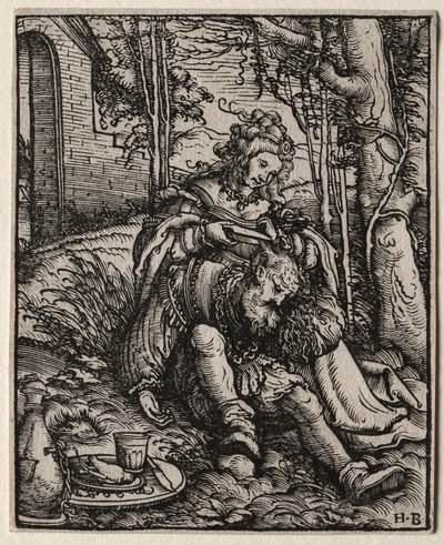 Sámson és Delila, 1519. alkotó: Hans Burgkmair