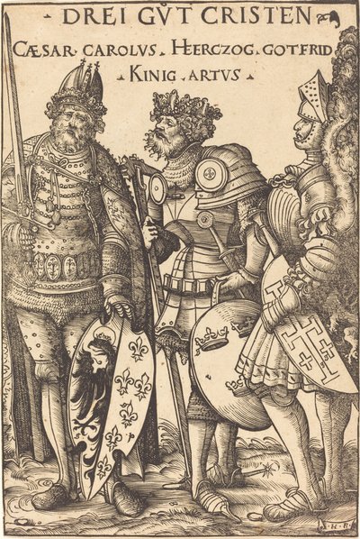 Charlemagne, Arthur és Godfrey alkotó: Hans Burgkmair I