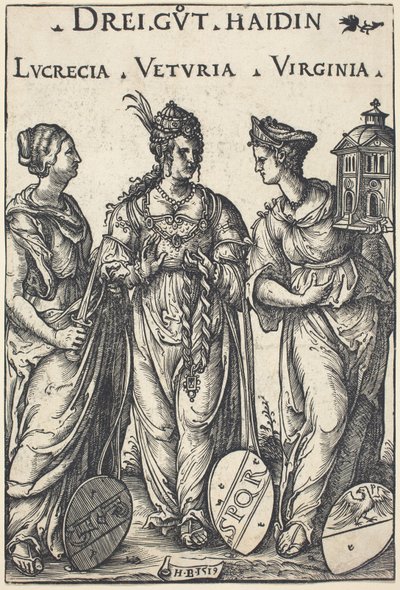 Lucretia, Veturia és Virginia alkotó: Hans Burgkmair I