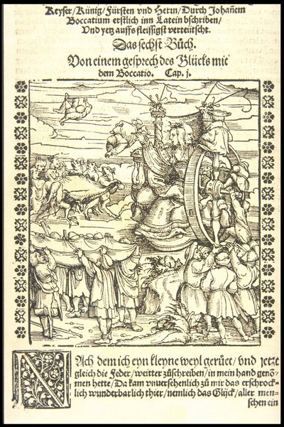 A szerencsekerék, 1545 körül. alkotó: Hans Burgkmair the Elder