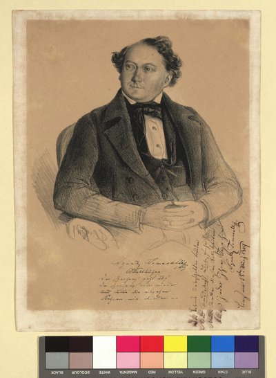 Tomaselli Ignaz, színész és énekes  (1812–1862)
M.facs. Aláírás és 4 soros vers a „Weltbühne”-ből

A jobb oldalon egy 4 soros vers, Ignatz Tomaselli dedikációja () Linz, 1849. március 28.

Ignatz Tomaselli/Weltbühne:/Der Vorhand geht a alkotó: Hans Canon