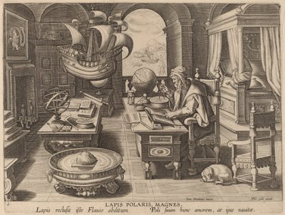 Lapis Polaris, Magnes (The Lodestone, The Magnet) alkotó: Hans Collaert the Younger after Jan van der Straet