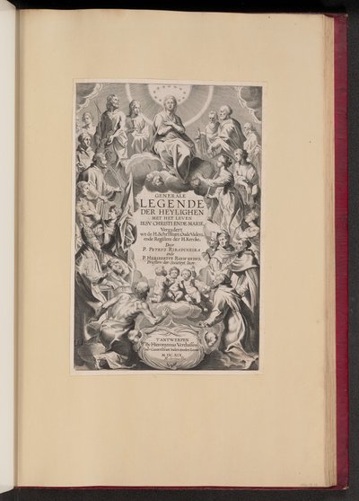 Címlap: Pedro de Ribadineira és Heribert Rosweyde, Generale Legende der Heylighen alkotó: Hans Collaert the Younger after Sir Peter Paul Rubens