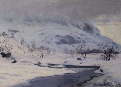 Hegyi táj, tél alkotó: Hans Fredrik Henriksen Borgen