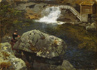 A Malom-tó mellett alkotó: Hans Gude