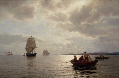Az oslói fjord felől alkotó: Hans Gude