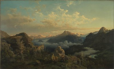 Norvég felföld Sunrise-ban alkotó: Hans Gude