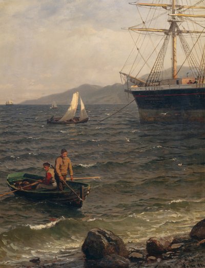 Norvég kikötő alkotó: Hans Gude