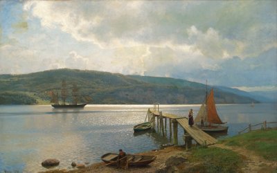 Feste mólója Moss közelében alkotó: Hans Gude