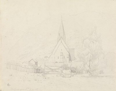Vossevangen a Voss templommal alkotó: Hans Gude