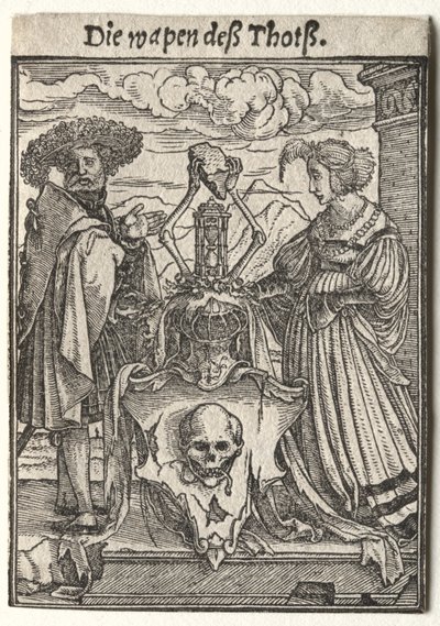 Haláltánc: A halál címere. alkotó: Hans Holbein