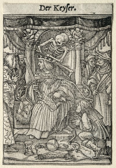 Haláltánc: A császár. alkotó: Hans Holbein