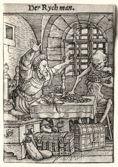 Haláltánc: A fösvény c. 1526. alkotó: Hans Holbein