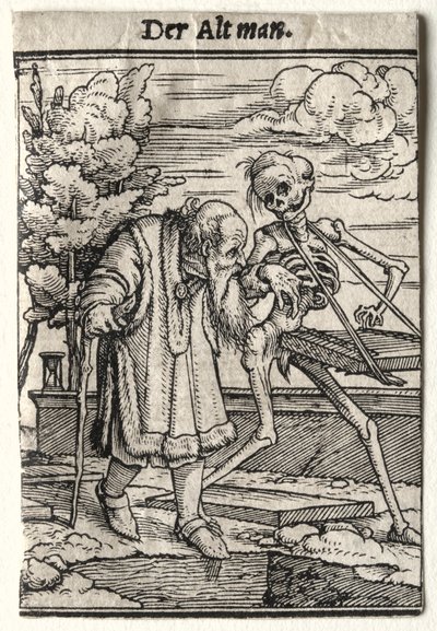 Haláltánc: Az öreg. alkotó: Hans Holbein